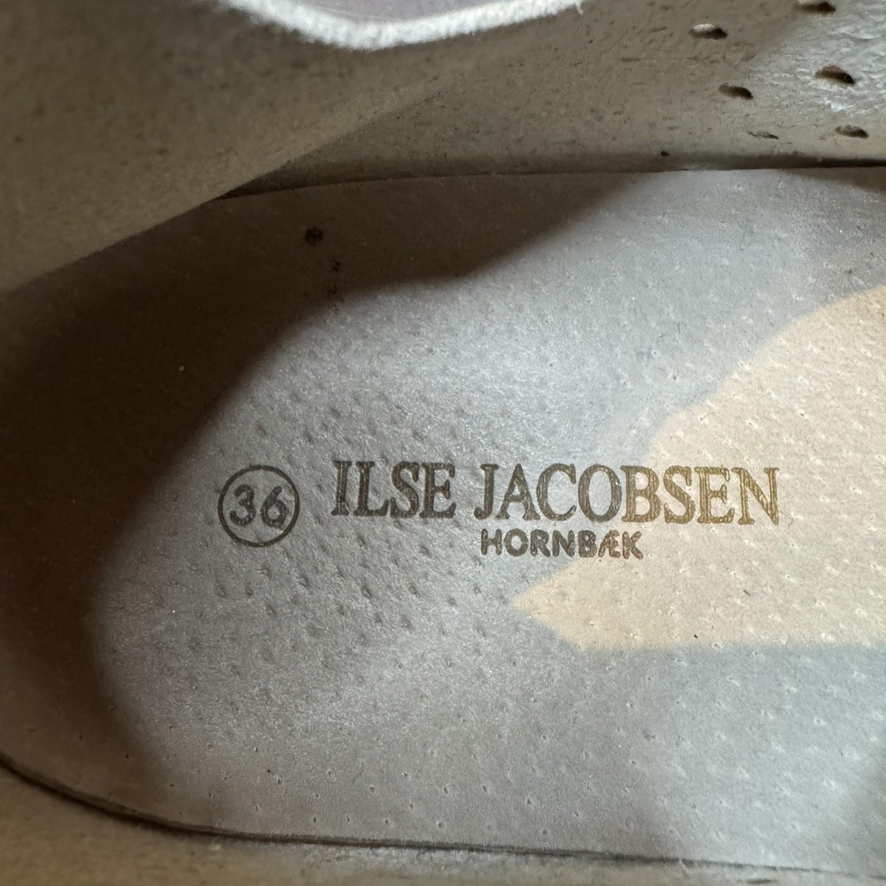 Ilse Jacobsen Shoes Womens‎ Size 5 Silver Perforated Slip Flats Comfort Casual - Picture 4 of 10